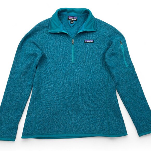 Patagonia Fleece Turquoise Zip Collar Pullover Sweater Jacket Women's Small - Picture 10 of 10